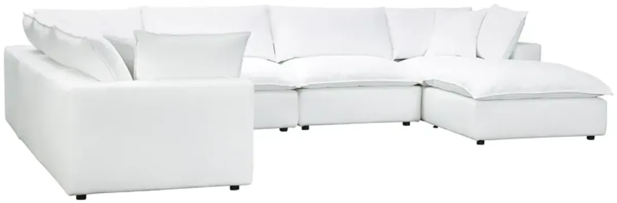 Cali Pearl Performance Fabric Modular Large Chaise Sectional