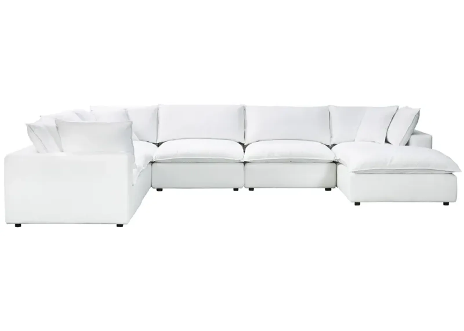 Cali Pearl Performance Fabric Modular Large Chaise Sectional