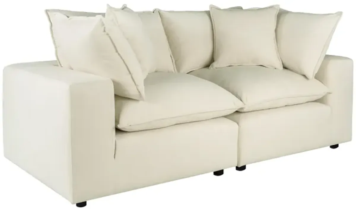 Cali Natural Performance Fabric Modular Loveseat