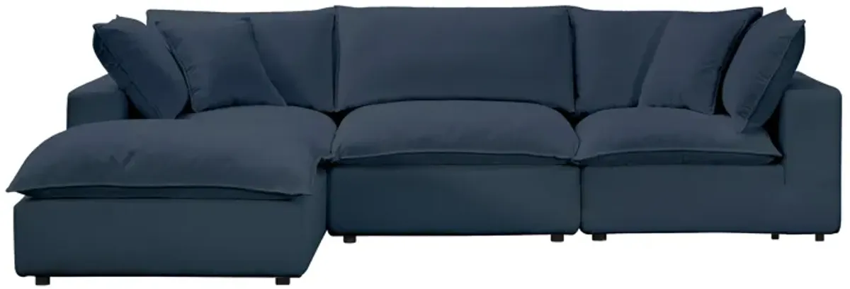 Cali Navy Performance Fabric Modular 4 Piece Sectional