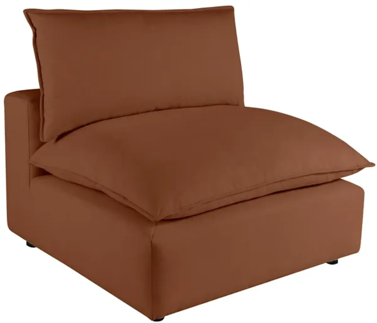 Cali Rust Performance Fabric Armless Chair