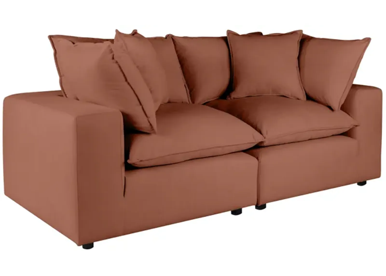 Cali Rust Performance Fabric Modular Loveseat