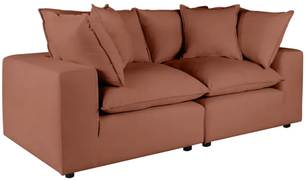 Cali Rust Performance Fabric Modular Loveseat