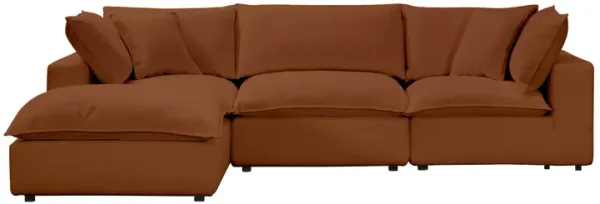 Cali Rust Performance Fabric Modular 4 Piece Sectional