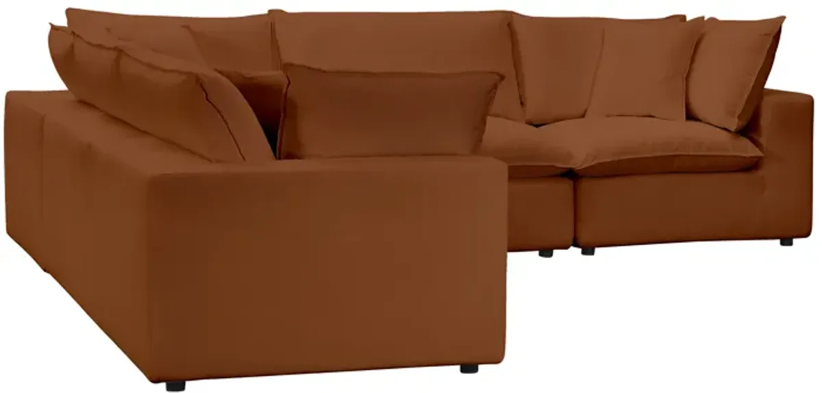 Cali Rust Performance Fabric Modular L-Sectional
