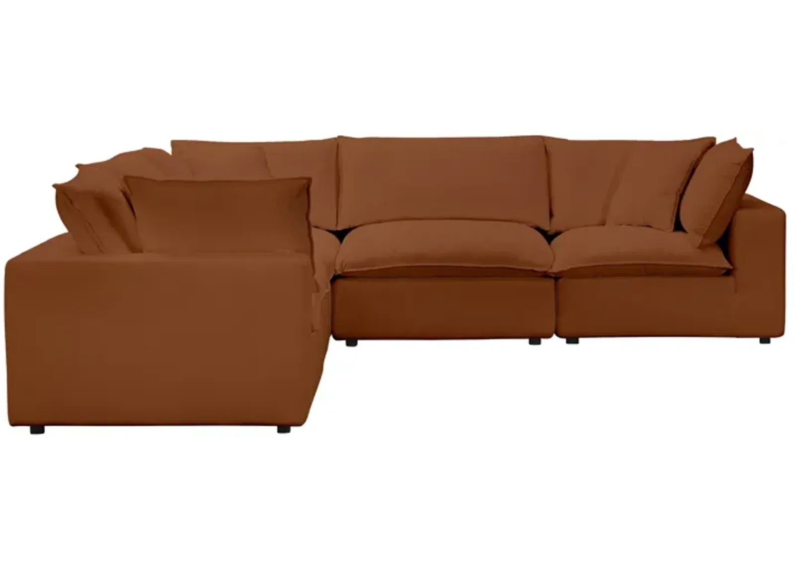 Cali Rust Performance Fabric Modular L-Sectional