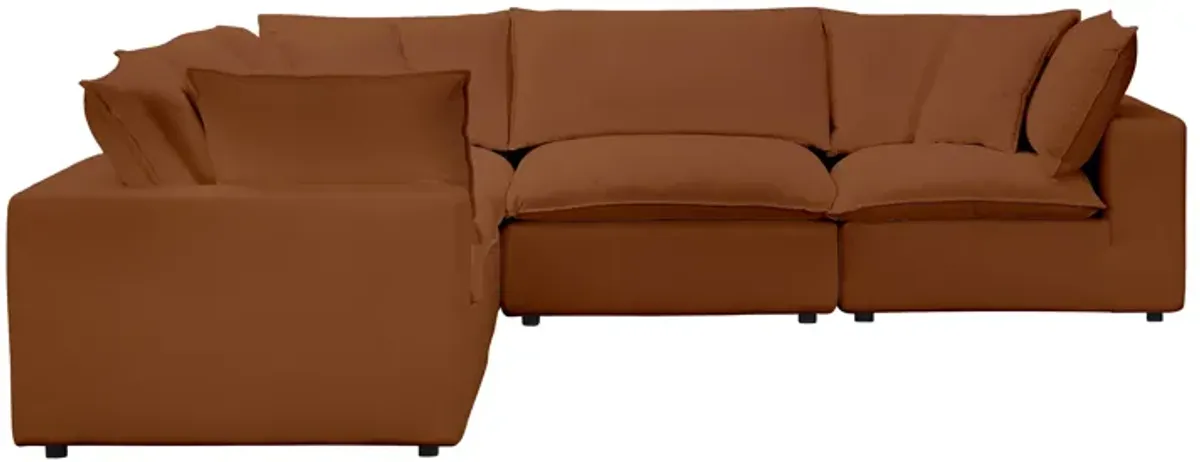 Cali Rust Performance Fabric Modular L-Sectional