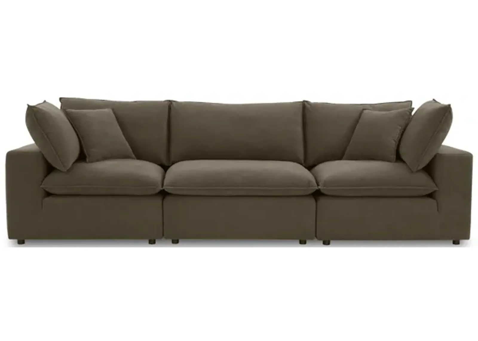 Cali Chocolate Brown Performance Velvet Modular Sofa