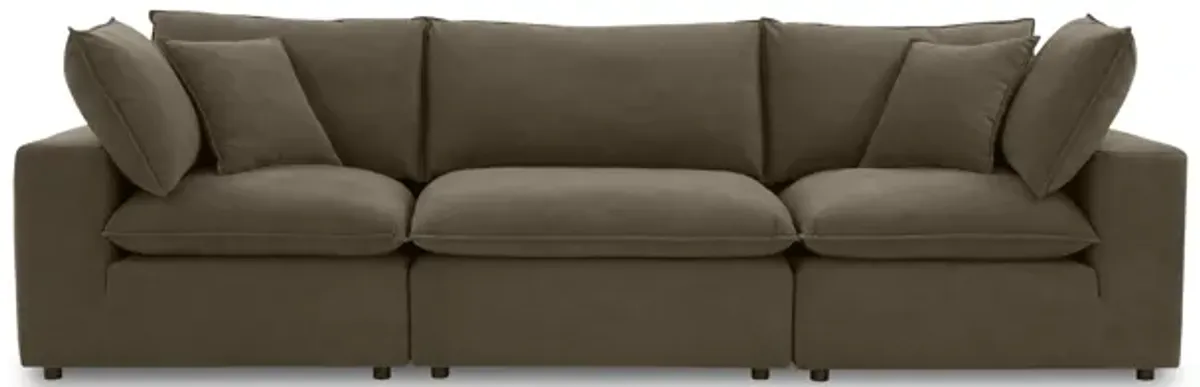 Cali Chocolate Brown Performance Velvet Modular Sofa