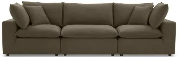 Cali Chocolate Brown Performance Velvet Modular Sofa