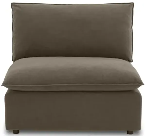 Cali Chocolate Brown Performance Velvet Armless Chair