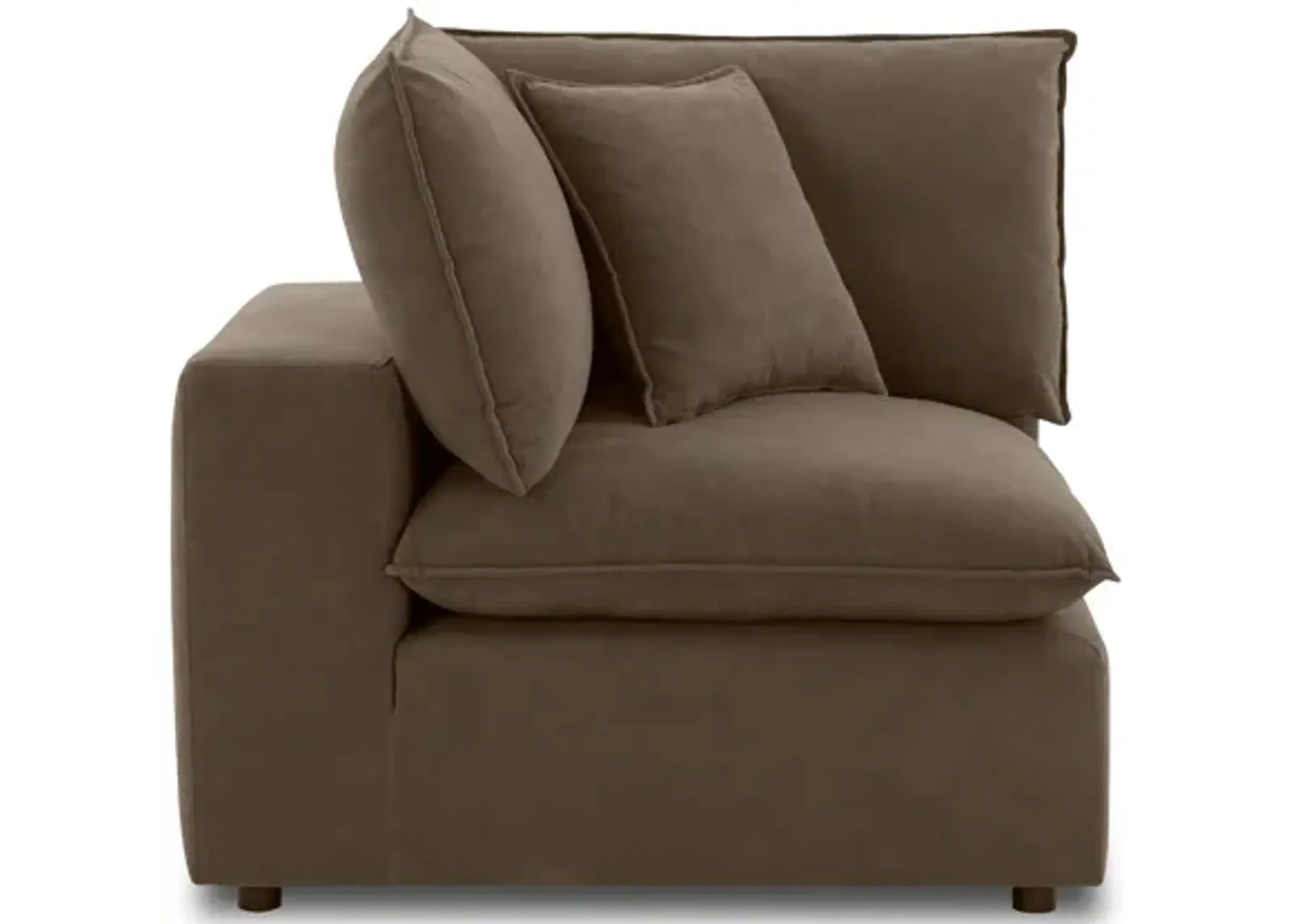 Cali Chocolate Brown Performance Velvet Corner Chair