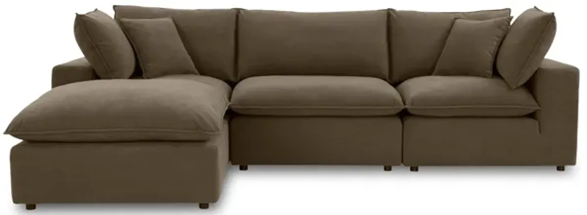 Cali Chocolate Brown Performance Velvet Modular Sectional