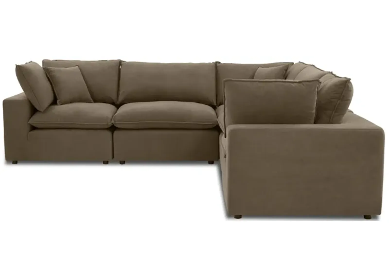 Cali Chocolate Brown Performance Velvet Modular L-Sectional