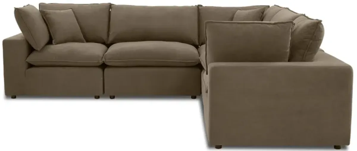 Cali Chocolate Brown Performance Velvet Modular L-Sectional