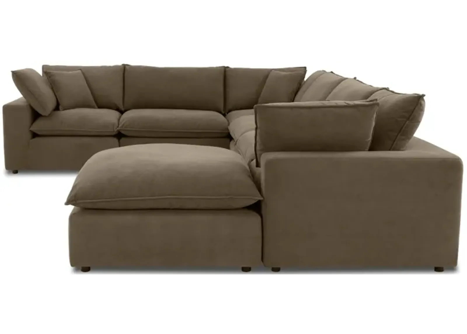 Cali Chocolate Brown Performance Velvet Modular Large Chaise Sectional