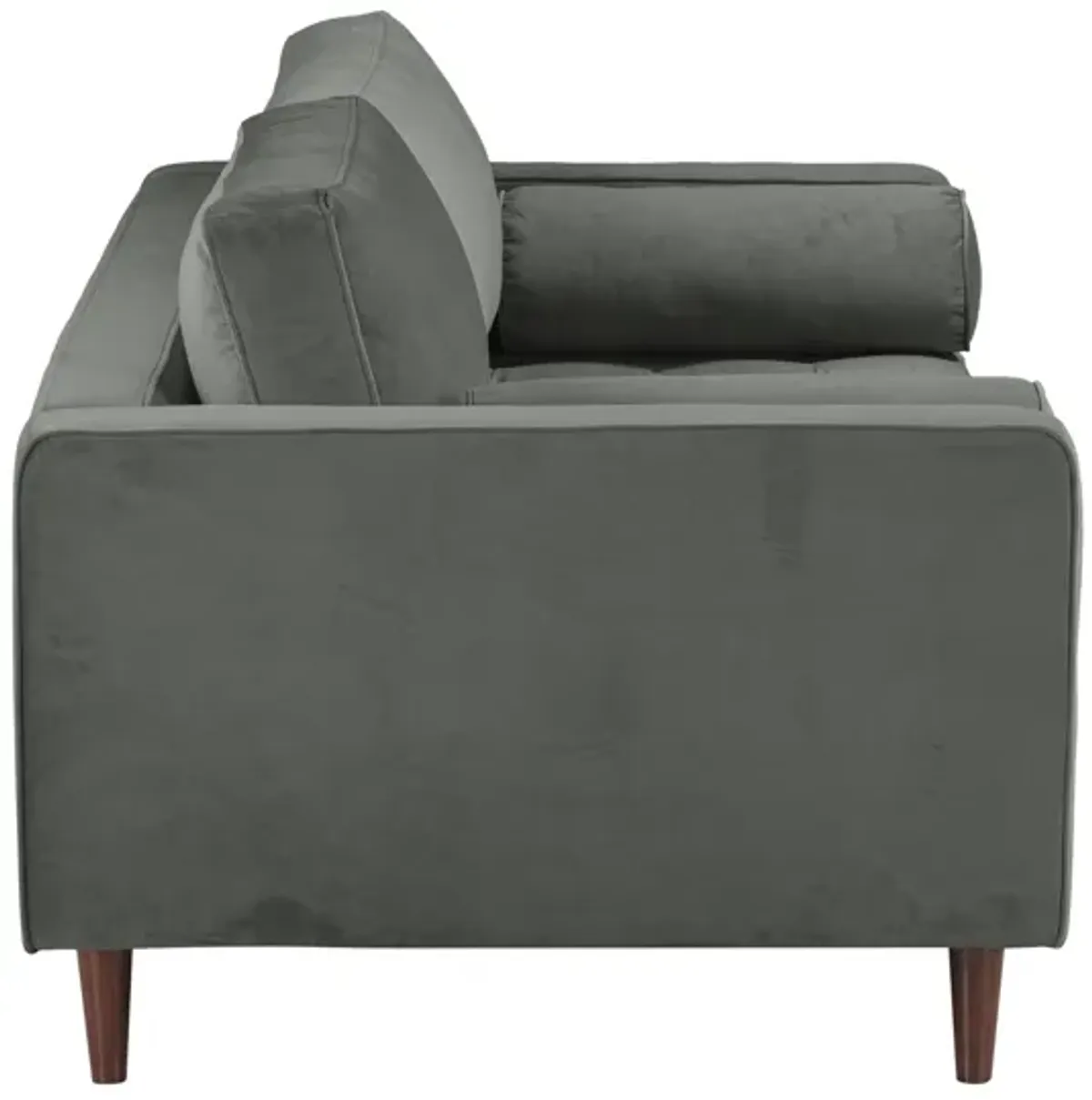 Cave Ash Gray Velvet Loveseat