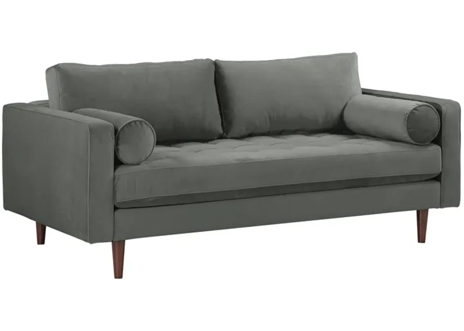 Cave Ash Gray Velvet Loveseat