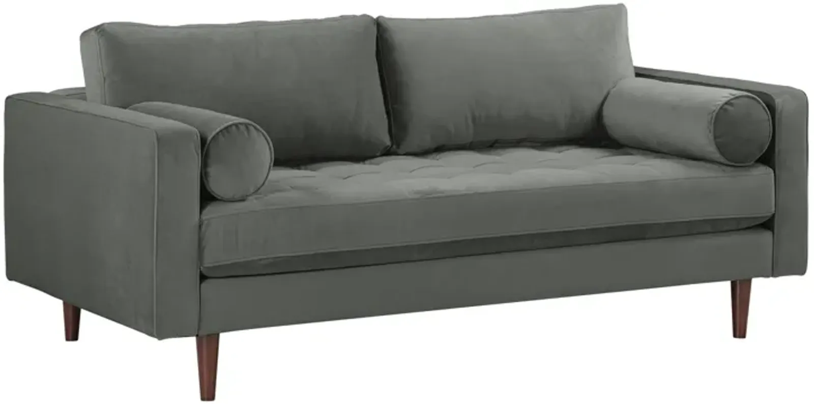 Cave Ash Gray Velvet Loveseat