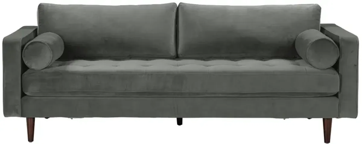 Cave Ash Gray Velvet Sofa