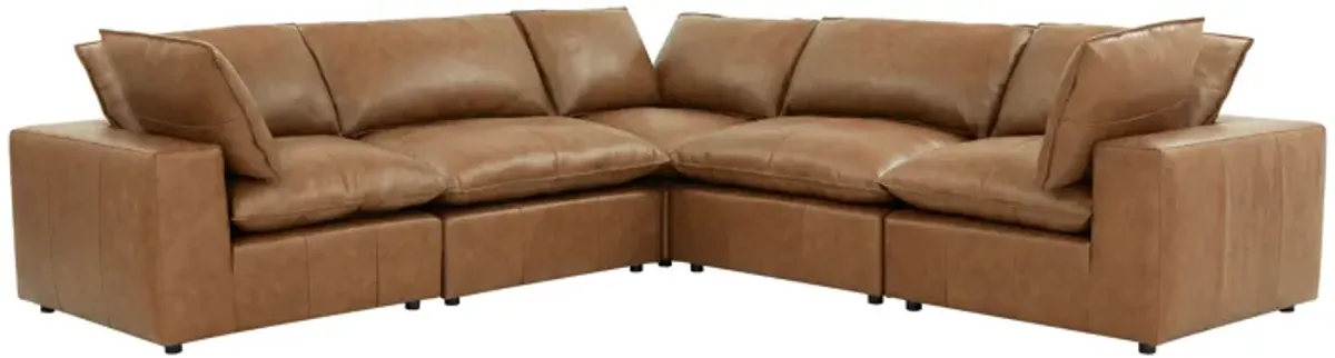 Cali Brown Leather Modular L-Sectional