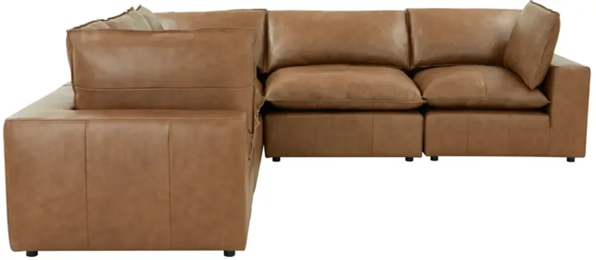 Cali Brown Leather Modular L-Sectional