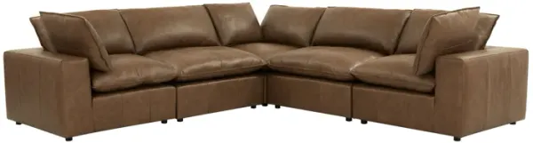 Cali Brown Leather Modular L-Sectional