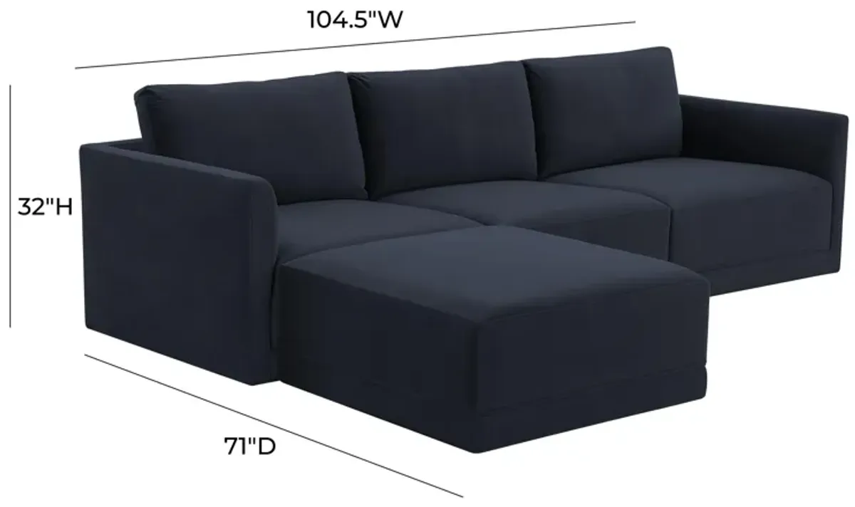 Willow Navy Modular Sectional