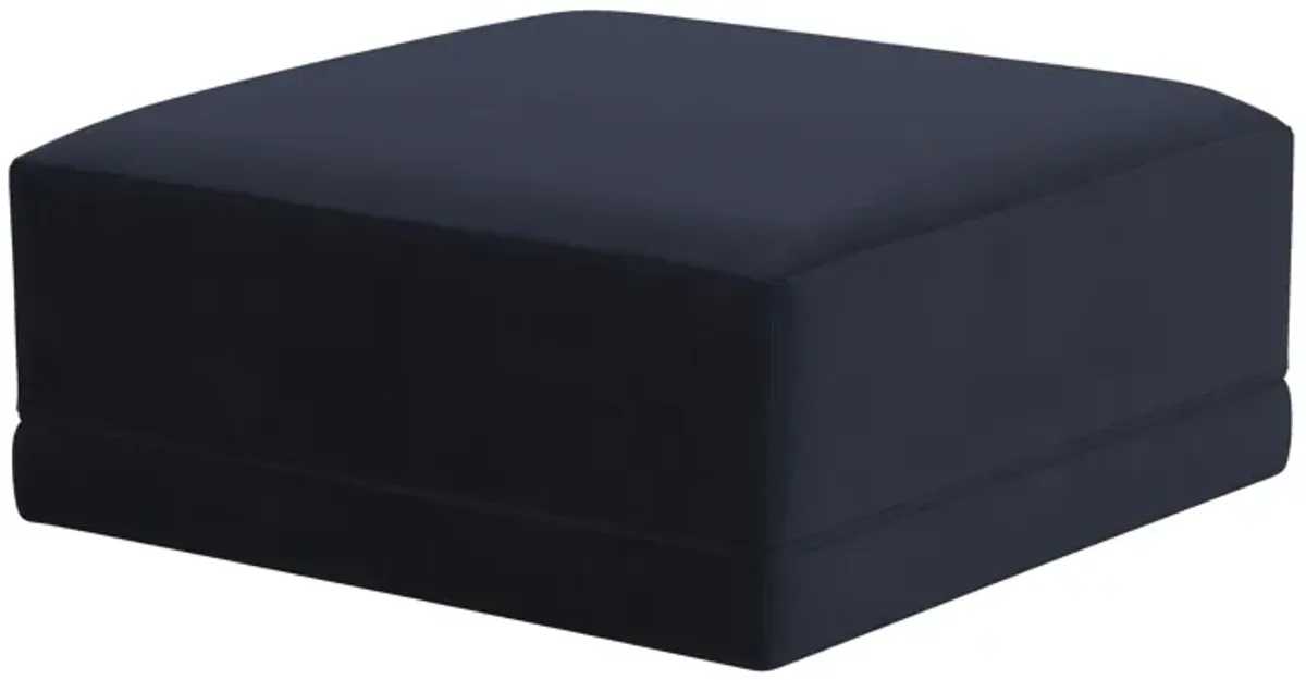 Willow Navy Ottoman