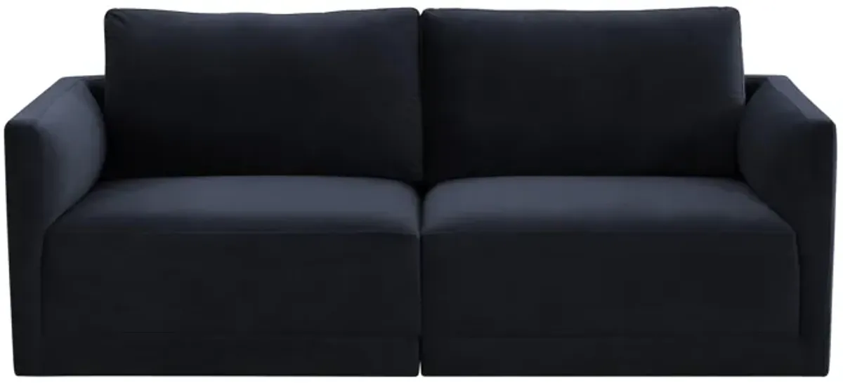 Willow Navy Modular Loveseat