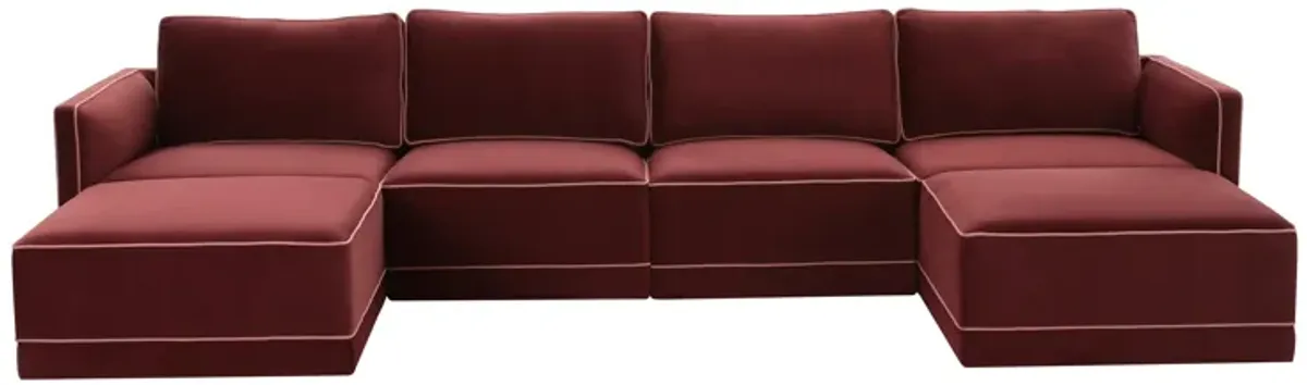 Willow Berry Red Modular U Sectional