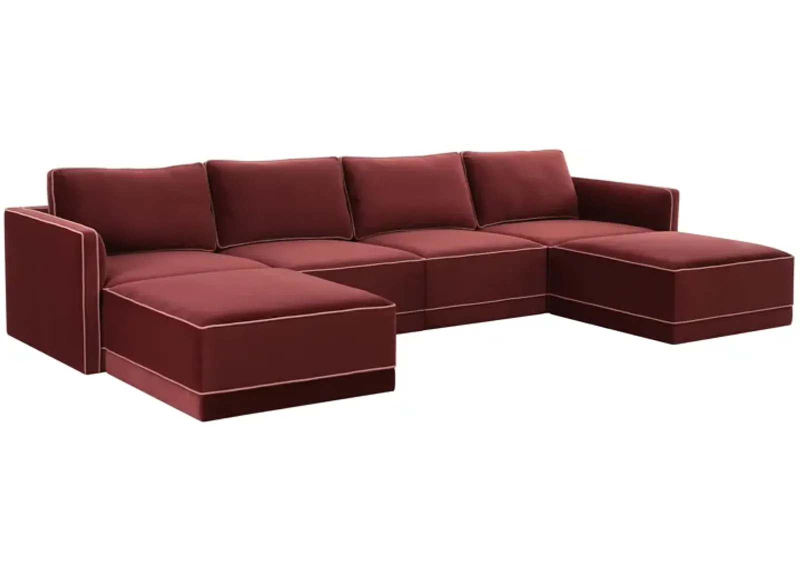 Willow Berry Red Modular U Sectional