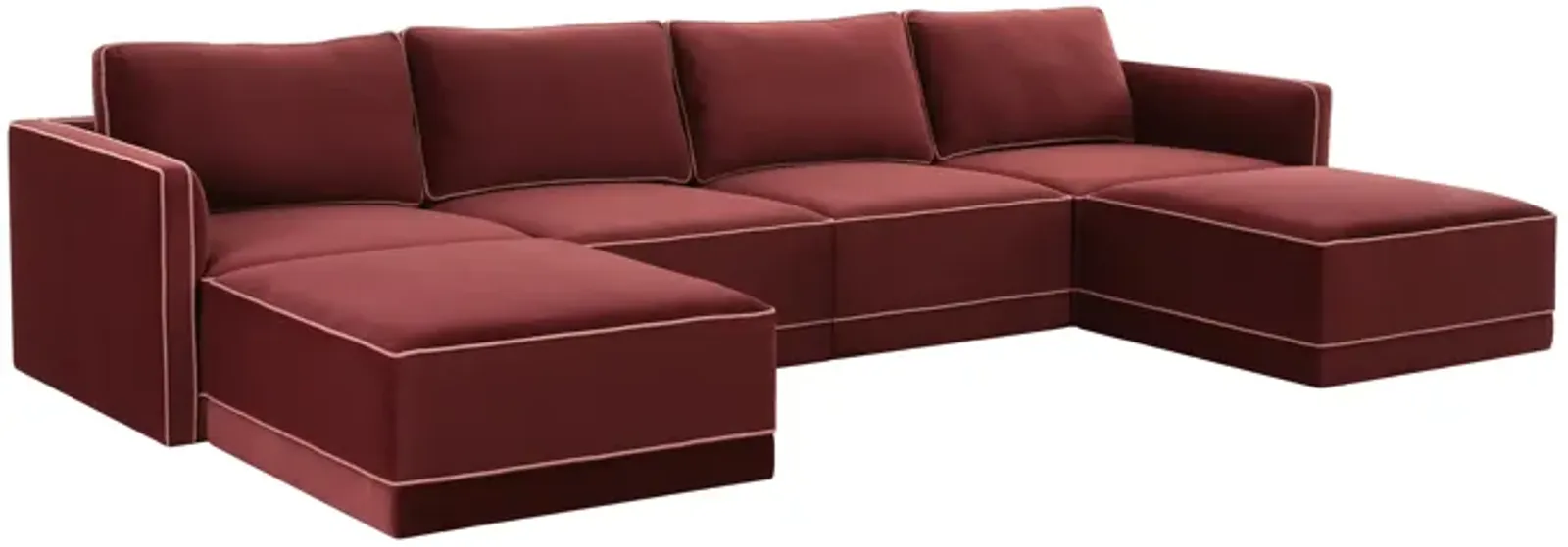 Willow Berry Red Modular U Sectional