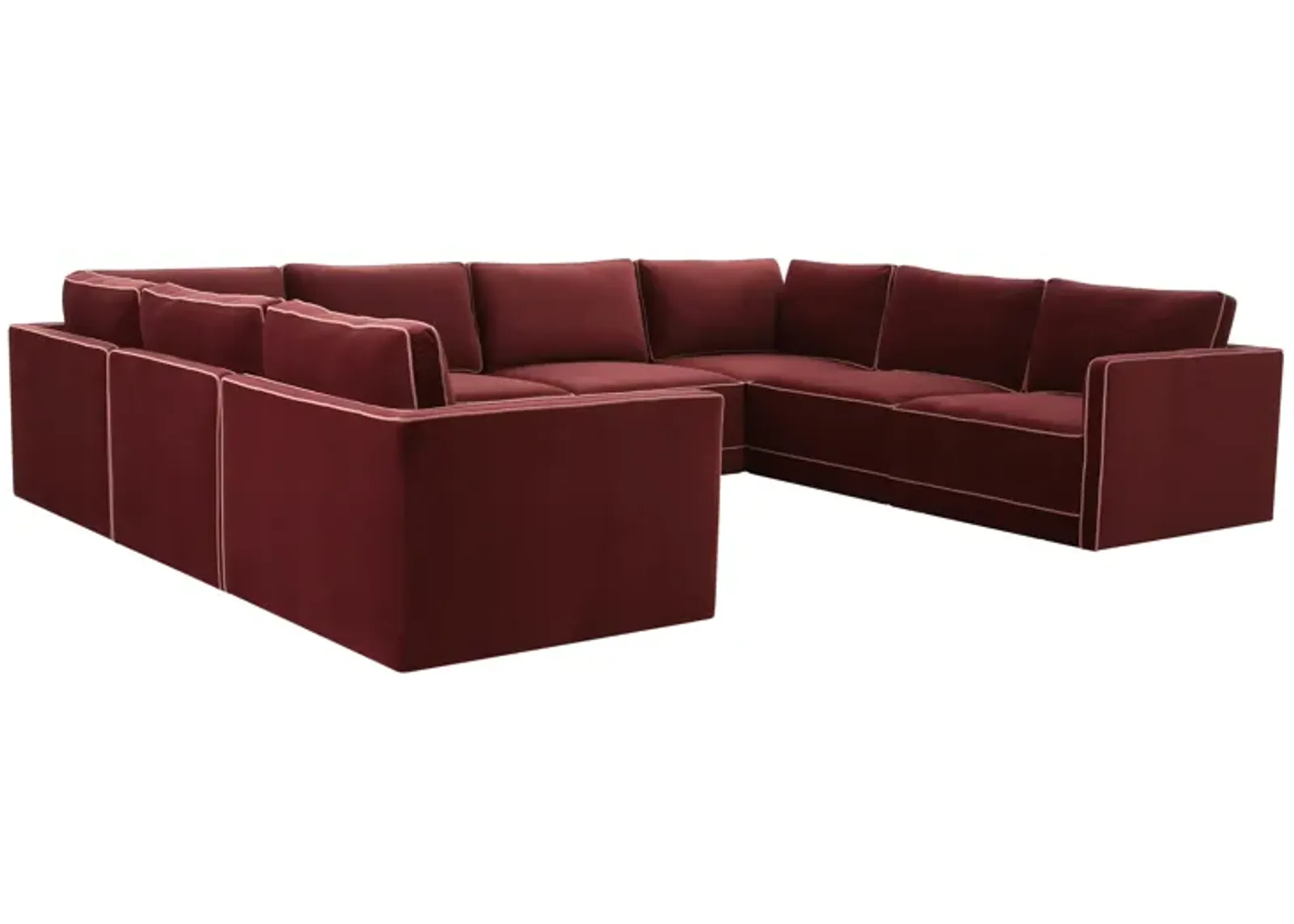 Willow Berry Red Modular Large U Sectional