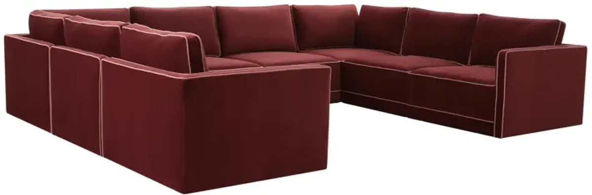 Willow Berry Red Modular Large U Sectional