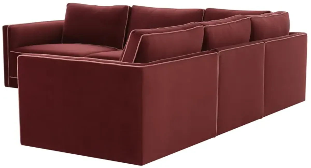 Willow Berry Red Modular L Sectional