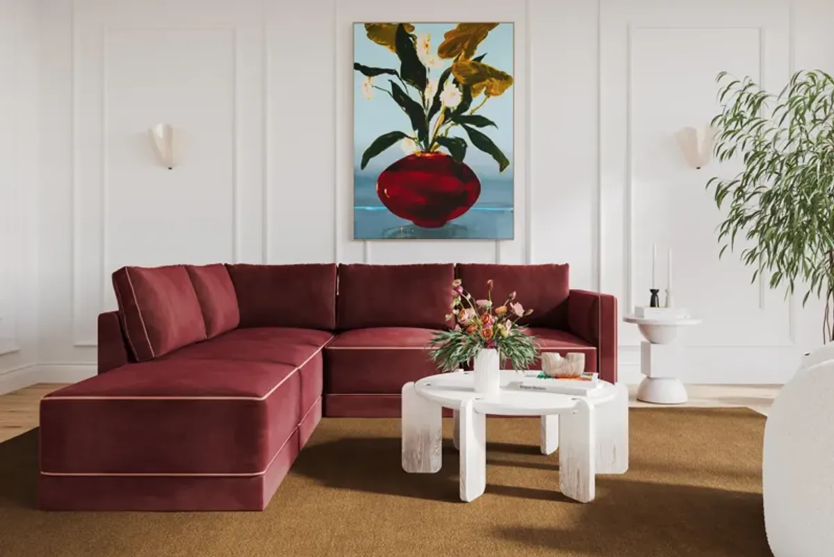 Willow Berry Red Modular LAF Sectional