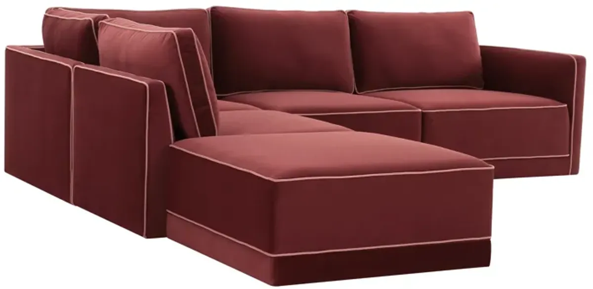 Willow Berry Red Modular LAF Sectional