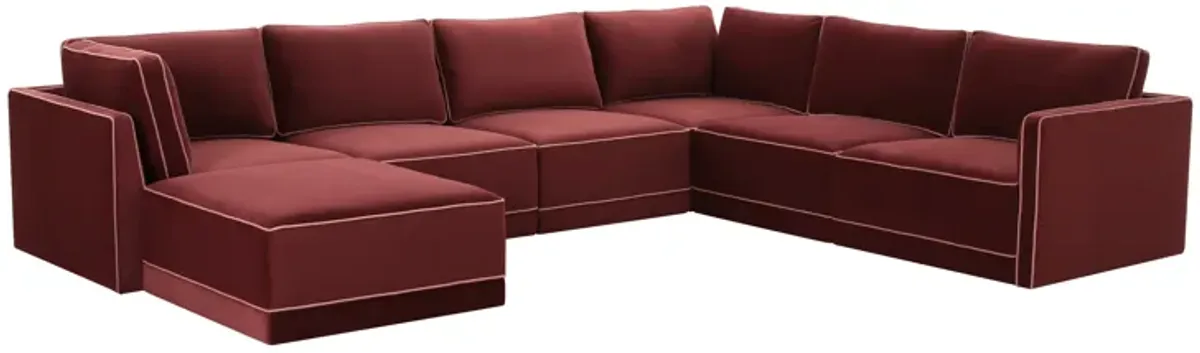 Willow Berry Red Modular Large LAF Chaise Sectional