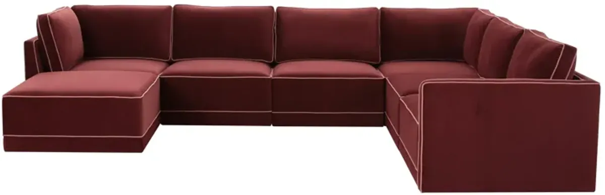 Willow Berry Red Modular Large LAF Chaise Sectional