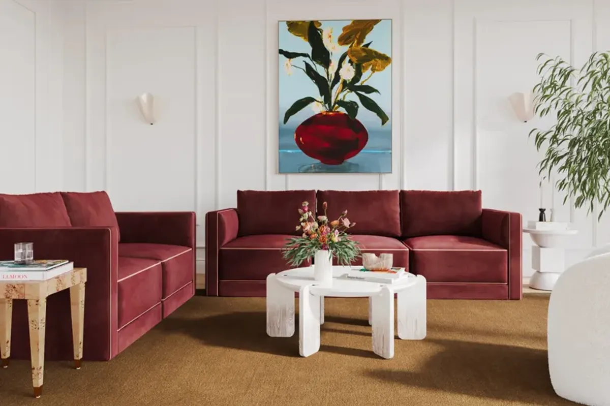 Willow Berry Red Modular Loveseat