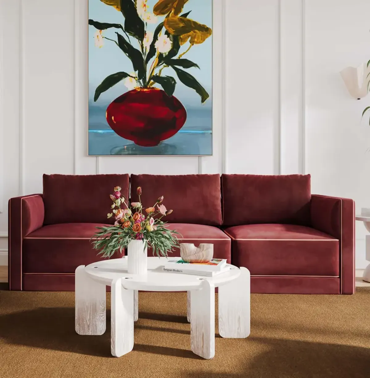 Willow Berry Red Modular Sofa