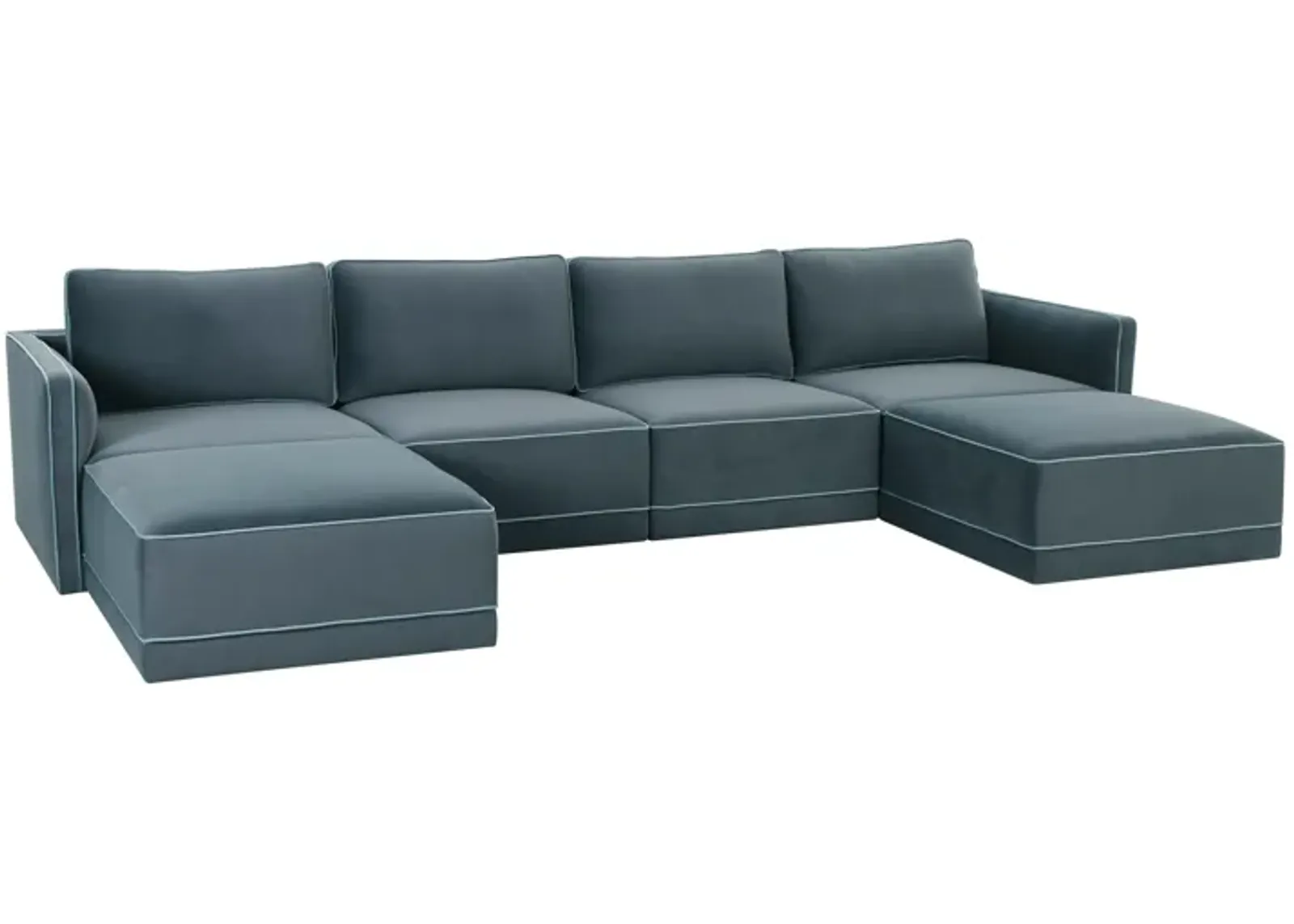 Willow Misty Blue Modular U Sectional