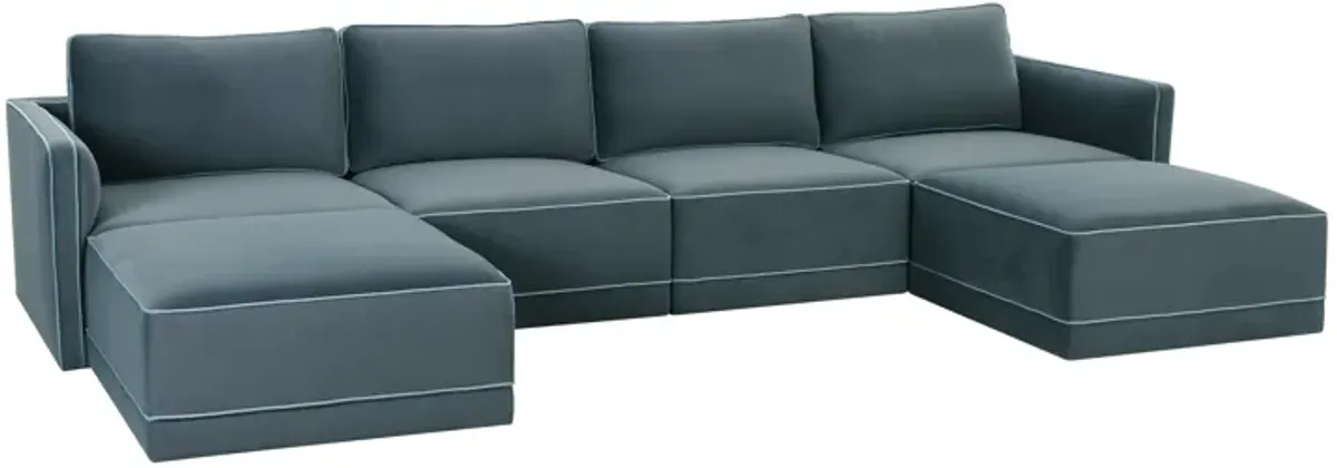 Willow Misty Blue Modular U Sectional
