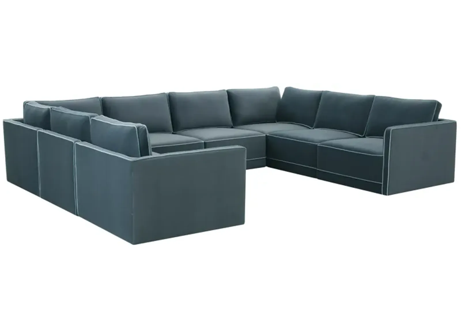 Willow Misty Blue Modular Large U Sectional