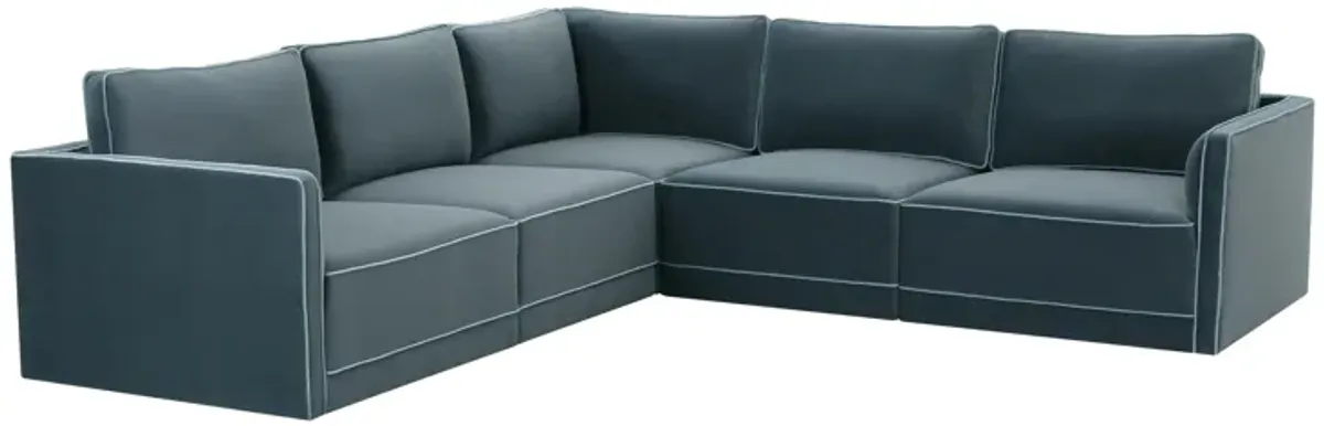 Willow Misty Blue Modular L Sectional