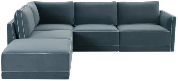 Willow Misty Blue Modular LAF Sectional