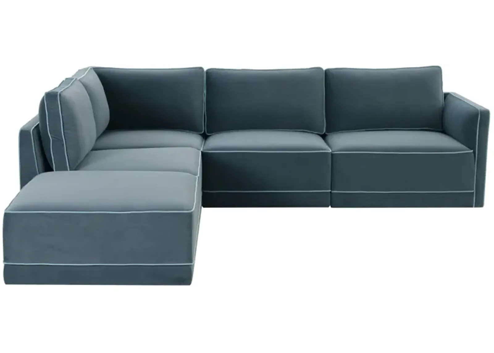 Willow Misty Blue Modular LAF Sectional