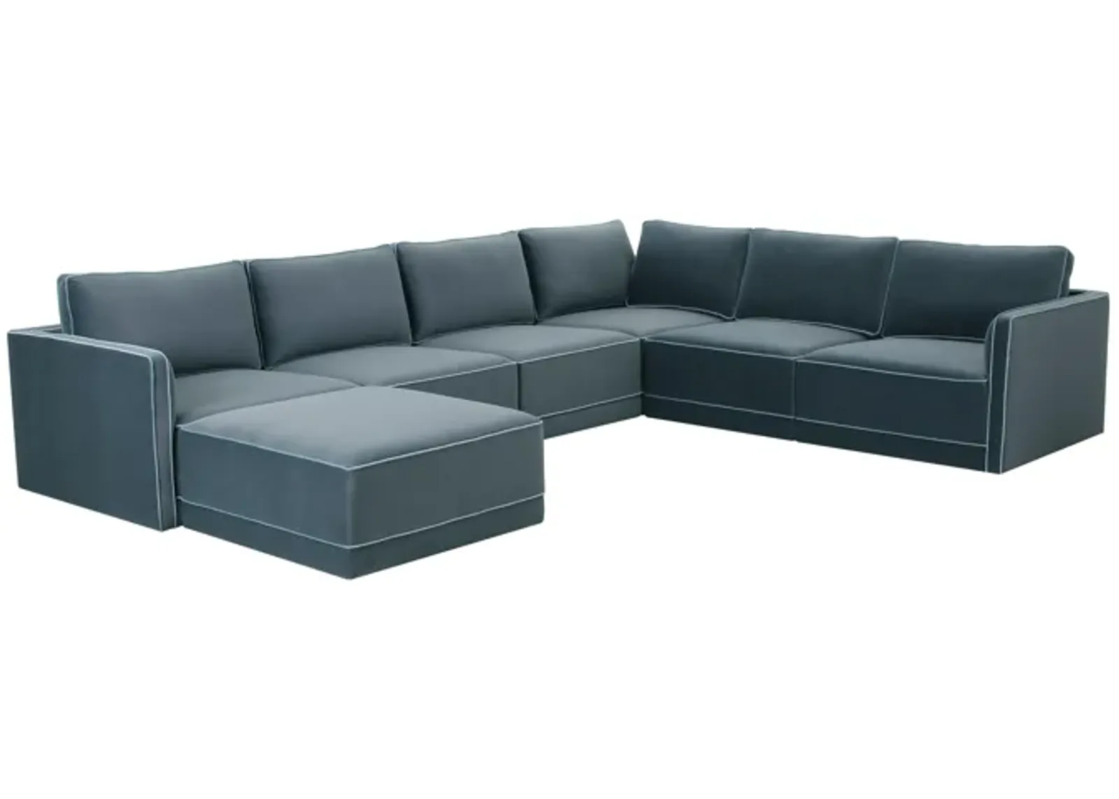 Willow Misty Blue Modular Large Chaise Sectional