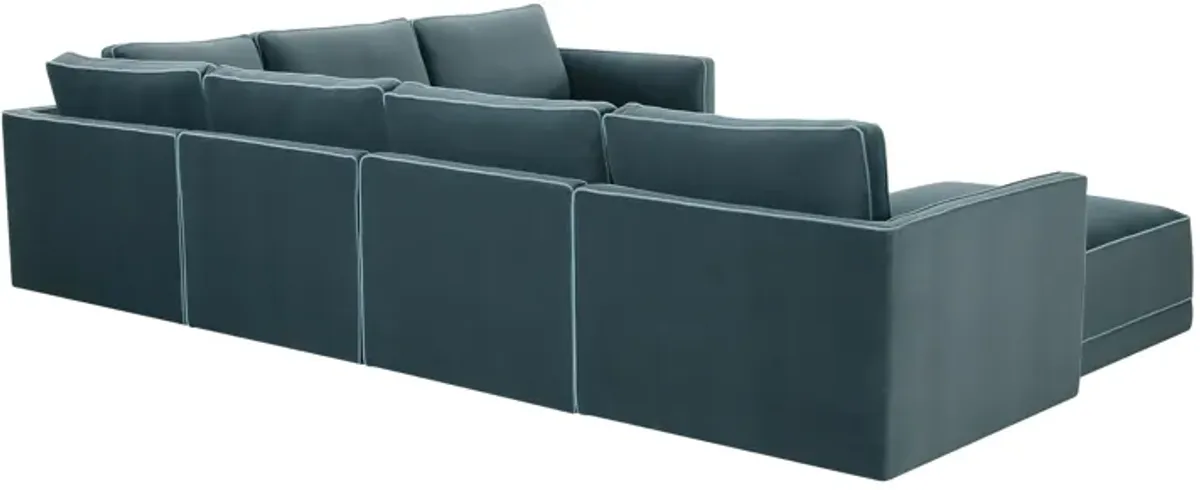 Willow Misty Blue Modular Large Chaise Sectional